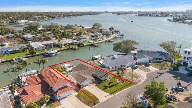 4544 Harbor Hills Dr, Largo, FL 33770 - bird's eye view featuring a residential view and a water view