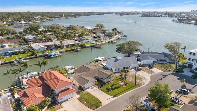 4544 Harbor Hills Dr, Largo, FL 33770 - birds eye view of property with a residential view and a water view