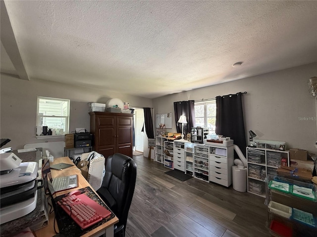 213 5th Jpv St, Winter Haven, FL 33880 - office area featuring a textured ceiling and dark wood-style floors