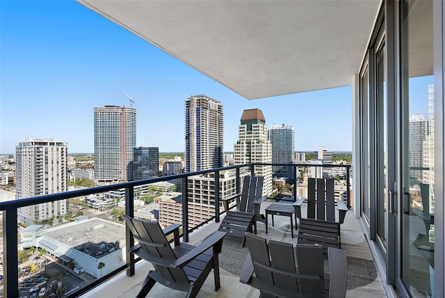 balcony with a city view