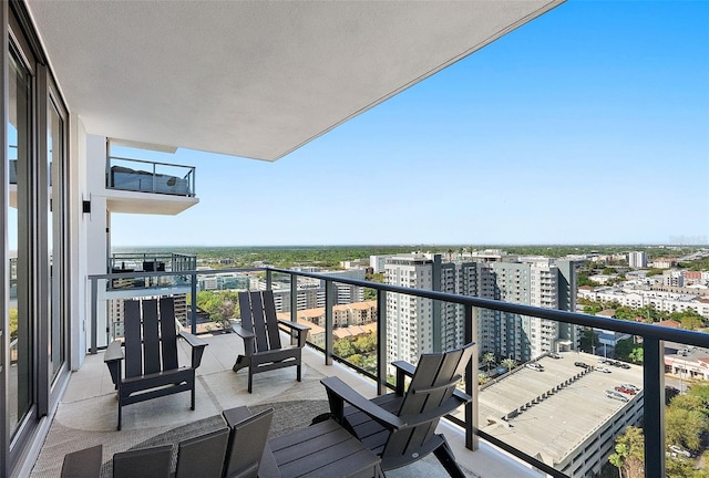 balcony with a city view
