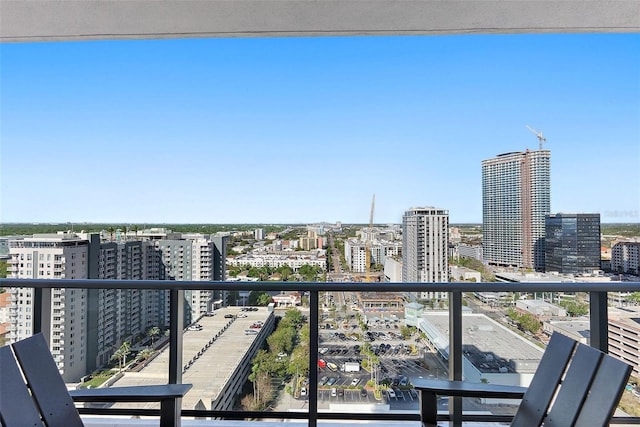 balcony with a view of city