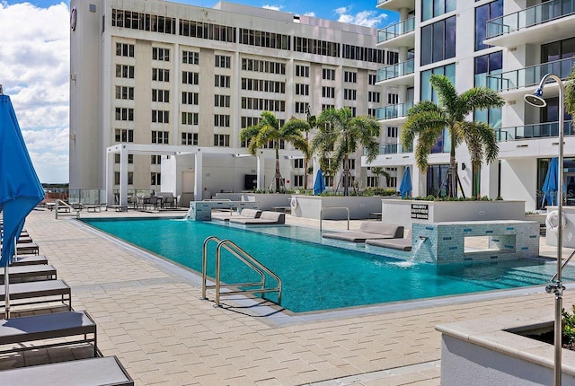 view of pool with a patio