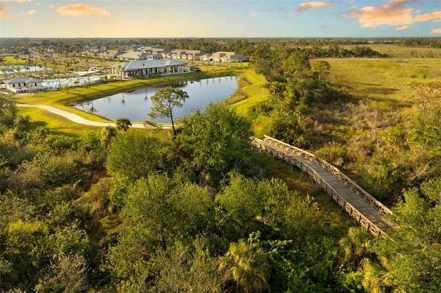 12323 Hearts Ease St, Venice, FL 34293 - birds eye view of property with a water view and a residential view