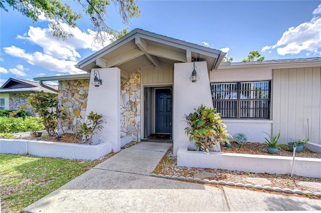 4110 Summerdale Dr, Tampa, FL 33624 - view of exterior entry with stone siding