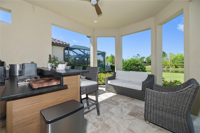 view of patio / terrace featuring an outdoor hangout area