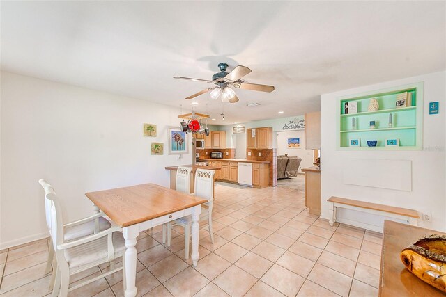 700 16th St NW, Largo, FL 33770 - dining area with recessed lighting, a ceiling fan, and light tile patterned floors