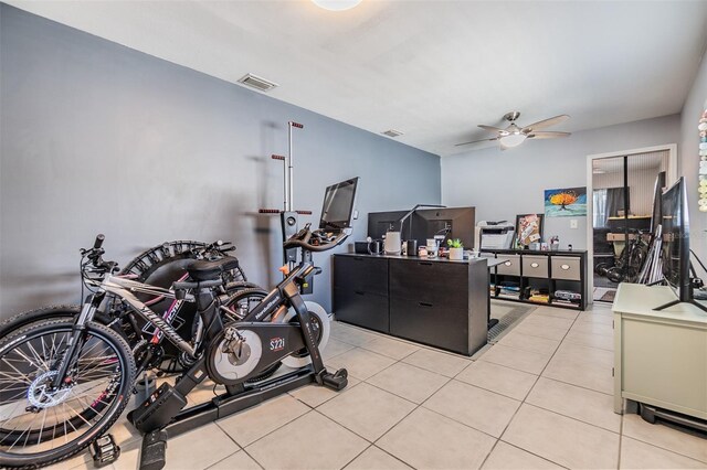 2808 W Lake Ave, Tampa, FL 33607 - interior space featuring light tile patterned floors, visible vents, and a ceiling fan
