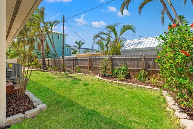 601 Boca Ciega Isle Dr, St Pete Beach, FL 33706 - view of yard featuring a fenced backyard and central AC unit
