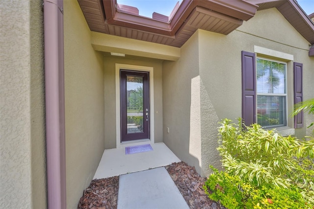 1612 Cabbage Key Dr, Ruskin, FL 33570 - doorway to property with stucco siding