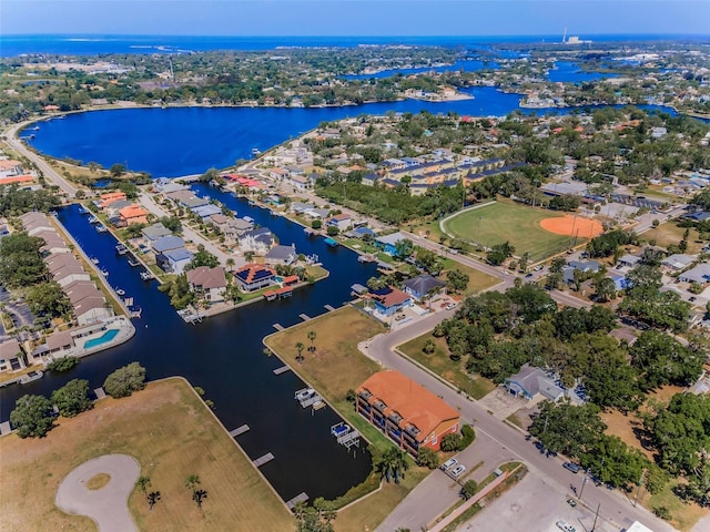 47 W Morgan St, Tarpon Springs, FL 34689 - bird's eye view with a water view and a residential view