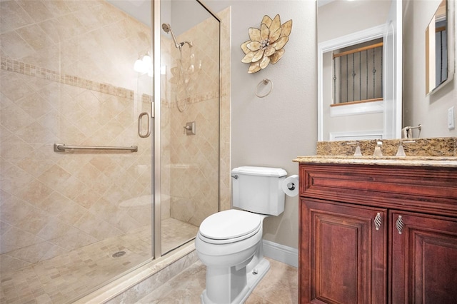47 W Morgan St, Tarpon Springs, FL 34689 - full bath with vanity, baseboards, a stall shower, and toilet