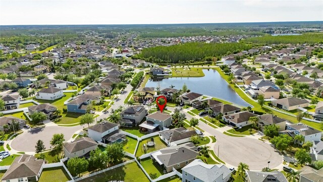 18734 Burndall Ct, Land O Lakes, FL 34638 - drone / aerial view featuring a residential view and a water view