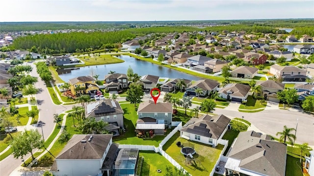 18734 Burndall Ct, Land O Lakes, FL 34638 - drone / aerial view featuring a residential view and a water view