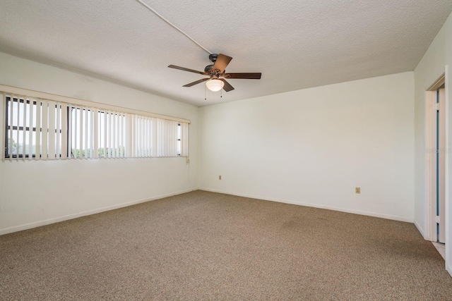 30 Turner St Unit 502, Clearwater, FL 33756 - carpeted empty room featuring a textured ceiling, baseboards, and ceiling fan