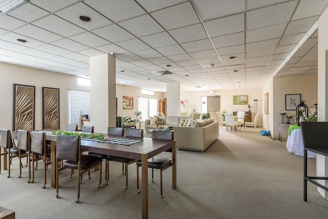 30 Turner St Unit 502, Clearwater, FL 33756 - carpeted dining space featuring a drop ceiling