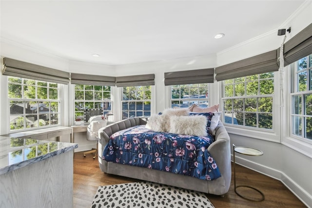 3313 W Mullen Ave, Tampa, FL 33609 - sunroom / solarium with recessed lighting, crown molding, baseboards, and wood finished floors