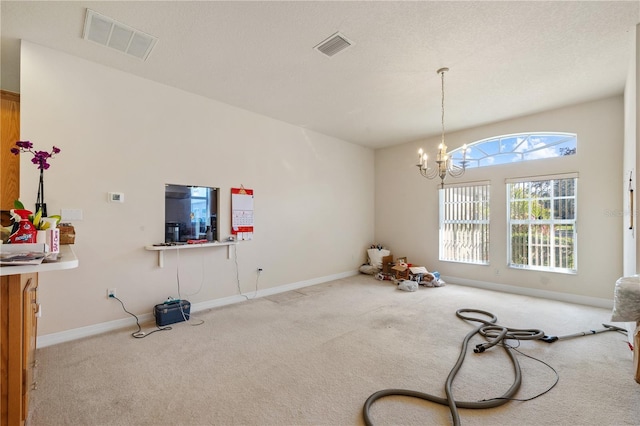 13750 Dowling Ln, Odessa, FL 33556 - recreation room featuring carpet flooring, a chandelier, and baseboards