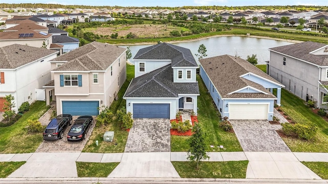 7334 Ashcroft Dr, Wesley Chapel, FL 33545 - bird's eye view with a residential view and a water view