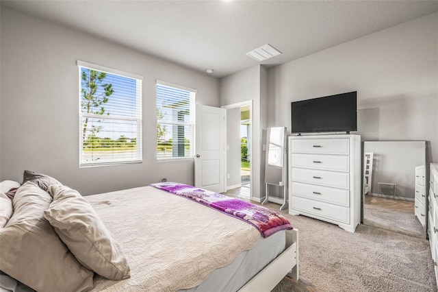 7334 Ashcroft Dr, Wesley Chapel, FL 33545 - bedroom with light carpet, baseboards, and visible vents