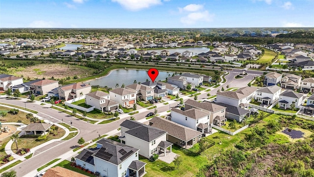 7334 Ashcroft Dr, Wesley Chapel, FL 33545 - bird's eye view featuring a water view and a residential view