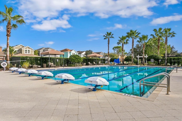 7334 Ashcroft Dr, Wesley Chapel, FL 33545 - pool with a residential view, fence, and a patio