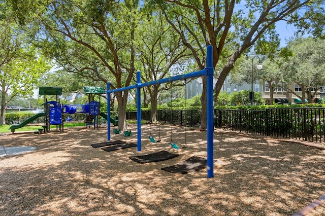 community play area featuring fence