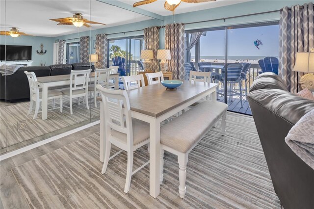 200 120th Ave W Unit 3A, Treasure Island, FL 33706 - dining room featuring ceiling fan and wood finished floors