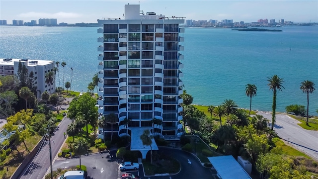 80 Rogers St Unit 2A, Clearwater, FL 33756 - birds eye view of property featuring a water view and a view of city