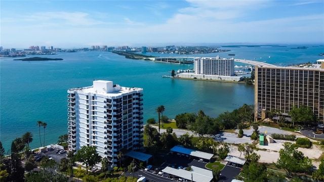80 Rogers St Unit 2A, Clearwater, FL 33756 - drone / aerial view with a city view and a water view