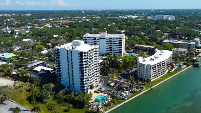 80 Rogers St Unit 2A, Clearwater, FL 33756 - bird's eye view featuring a water view and a city view