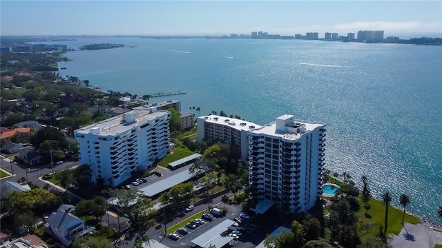 80 Rogers St Unit 2A, Clearwater, FL 33756 - aerial view featuring a water view and a city view