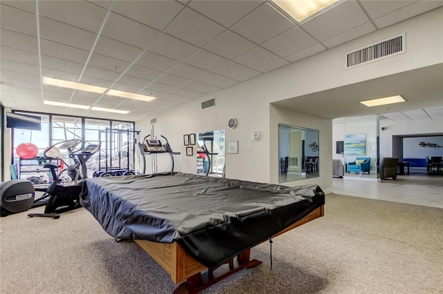 80 Rogers St Unit 2A, Clearwater, FL 33756 - game room with a drop ceiling, carpet floors, and visible vents