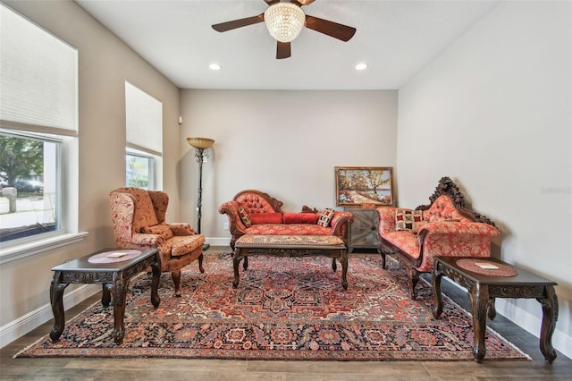 4007 W Gray St, Tampa, FL 33609 - sitting room featuring recessed lighting, baseboards, and ceiling fan