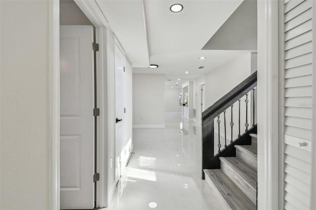 7210 8th Ave N, Saint Petersburg, FL 33710 - stairway with tile patterned flooring and recessed lighting