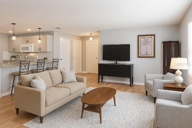 3533 Roanoke St, The Villages, FL 32162 - living room with light wood finished floors, baseboards, and visible vents