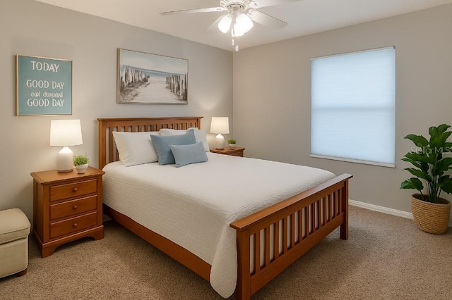 3533 Roanoke St, The Villages, FL 32162 - bedroom with carpet floors, baseboards, and a ceiling fan