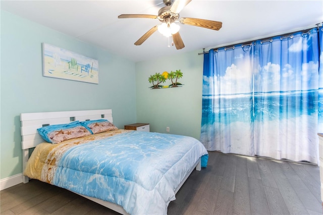 1390 Gulf Blvd Unit 104, Clearwater, FL 33767 - bedroom with wood finished floors and ceiling fan