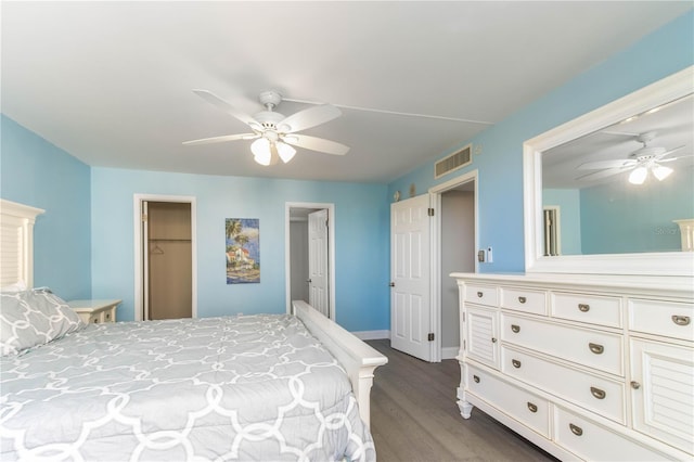 1390 Gulf Blvd Unit 104, Clearwater, FL 33767 - bedroom with dark wood finished floors and a ceiling fan