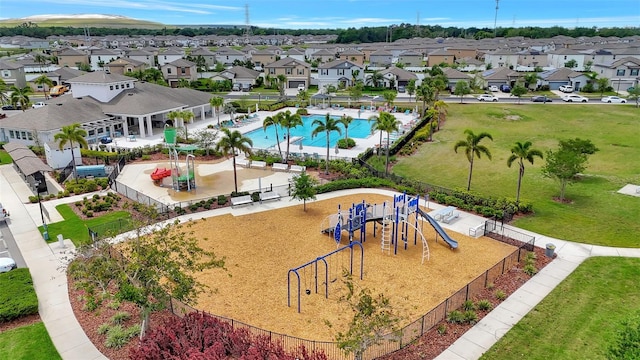birds eye view of property featuring a residential view