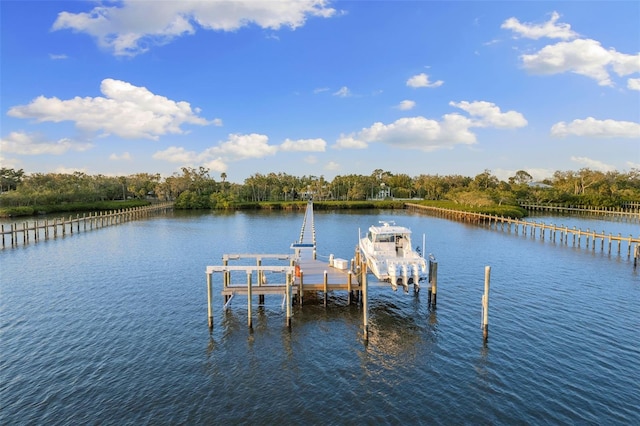 450 Bayshore Dr, Terra Ceia, FL 34250 - view of dock with boat lift and a water view
