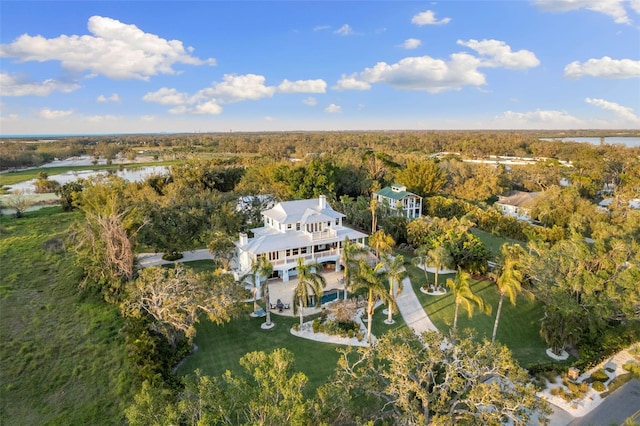 450 Bayshore Dr, Terra Ceia, FL 34250 - aerial view featuring a water view and a forest view