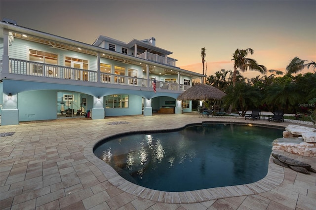 450 Bayshore Dr, Terra Ceia, FL 34250 - outdoor pool featuring a patio area
