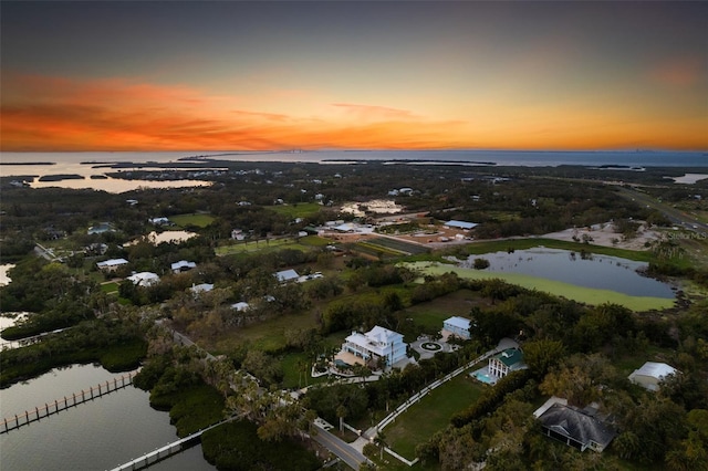450 Bayshore Dr, Terra Ceia, FL 34250 - aerial view at dusk with a water view