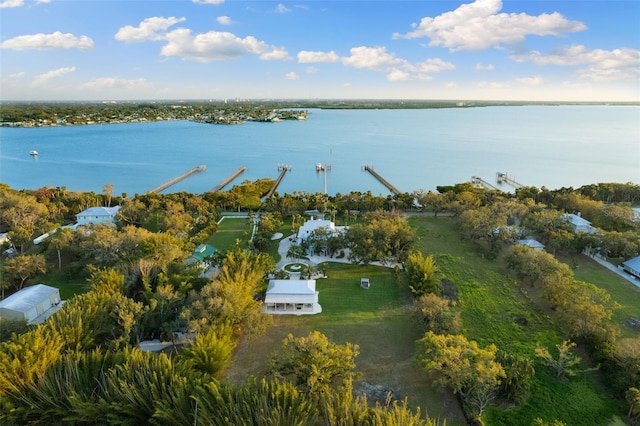 450 Bayshore Dr, Terra Ceia, FL 34250 - bird's eye view featuring a water view