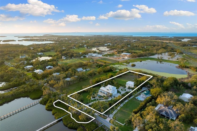 450 Bayshore Dr, Terra Ceia, FL 34250 - aerial view with a water view