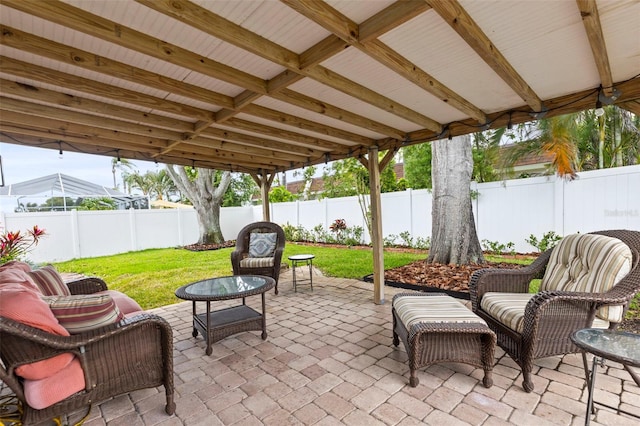 view of patio / terrace featuring a fenced backyard