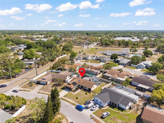 aerial view with a residential view