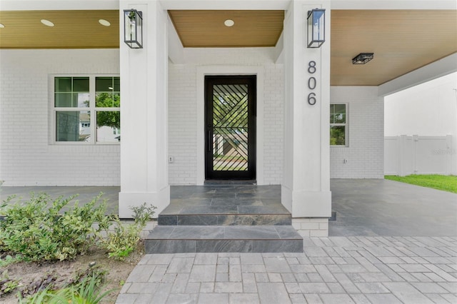 806 W Adalee St, Tampa, FL 33603 - property entrance featuring brick siding and a porch
