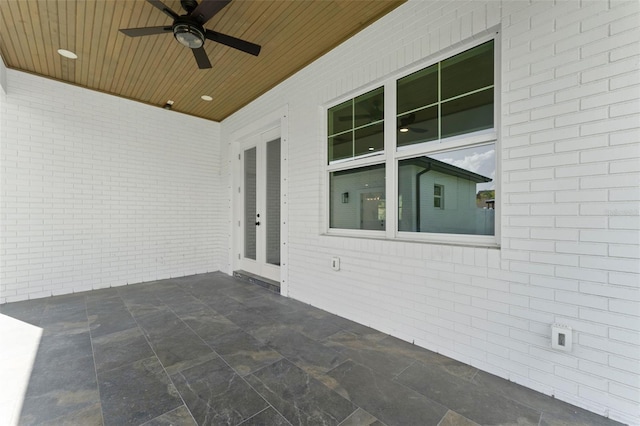 806 W Adalee St, Tampa, FL 33603 - view of patio featuring a ceiling fan and french doors